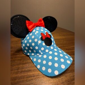 Disney Blue and White Polka Dot Minnie Mouse Hat